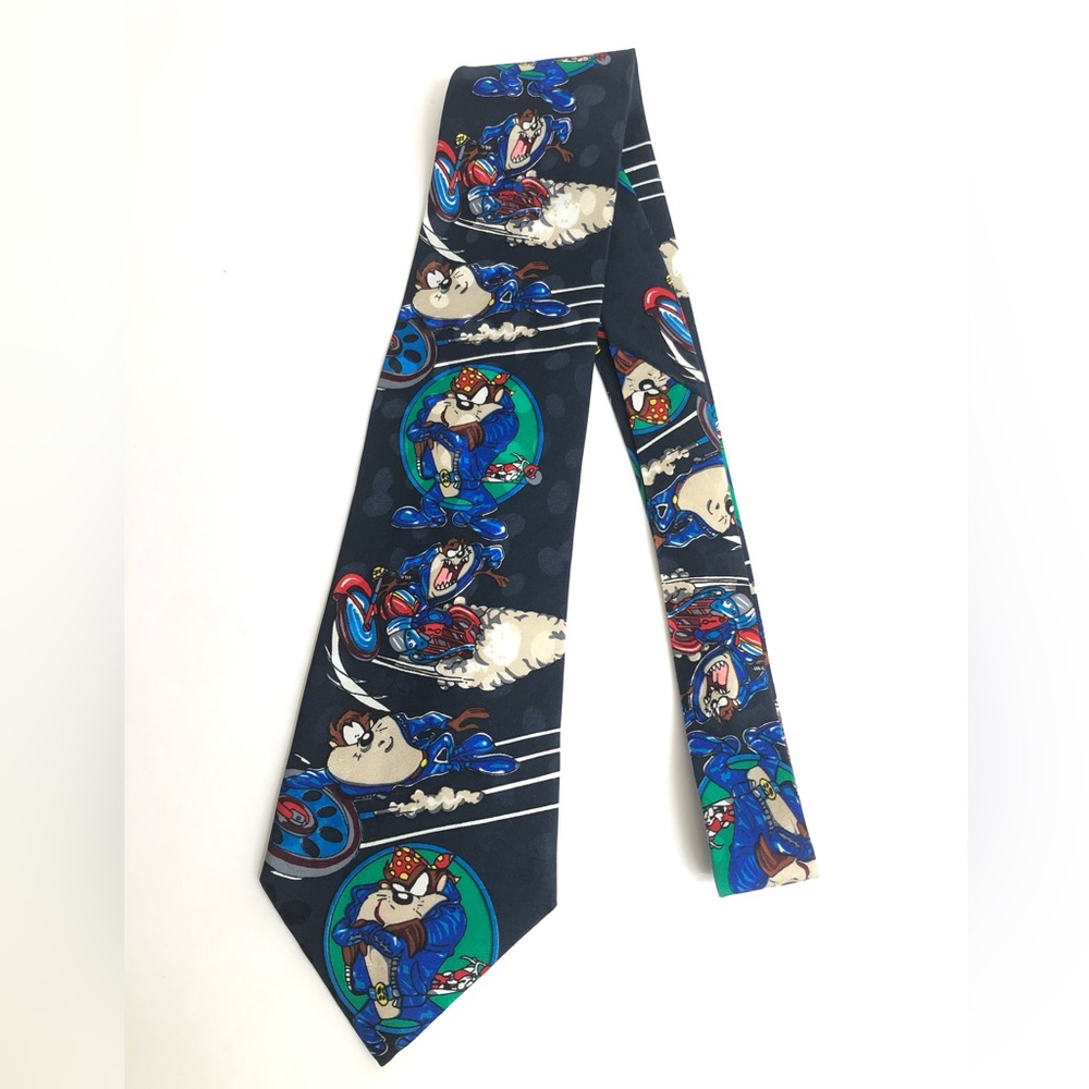 1993 Looney Tunes Mania Taz Motorcycle Neck Tie